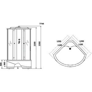 Душевой бокс Niagara NG-7744G 120х120х220