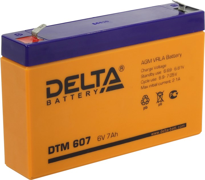 Аккумуляторная батарея для ИБП Delta DTM DTM 607, 6V, 7Ah