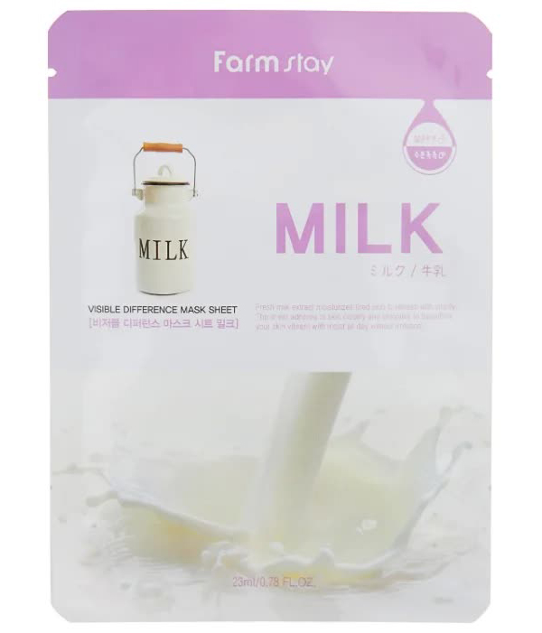 Тканевая маска для лица с молочными протеинами Visible Difference Milk Mask Sheet