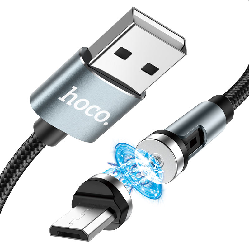 Кабель Micro USB 2.0(Bm)-USB 2.0(Am), поворотный, 2.4A, 1.2м, черный HOCO Universal U94 (738356)