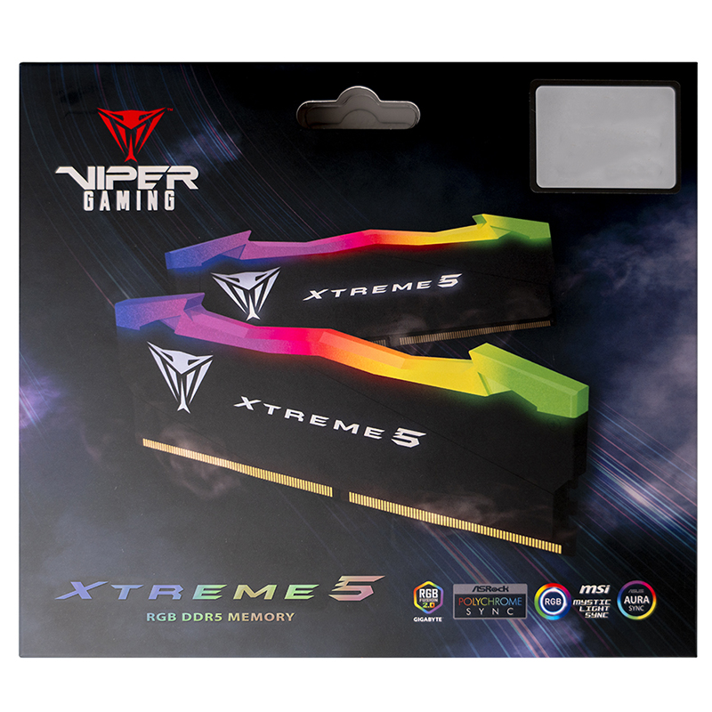 Модуль памяти Patriot Memory Viper XTREME RGB DDR 5 DIMM PC5-60800 7600Mhz CL36 - 32Gb (2x16Gb) PVXR532G76C36K