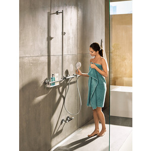 Душевой гарнитур Hansgrohe Raindance Select S 110 см правый с полочкой, белый/хром (26326400)