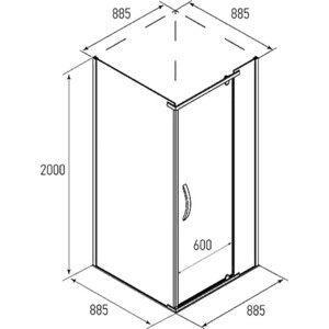 Душевой уголок Alex Baitler 90x90 с душем Lemark Tropic, прозрачный, хром (AB214-90)