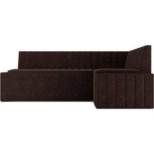 Кухонный диван Mebel Ars Вермут правый угол (Кордрой коричневый) 193х82х113 см