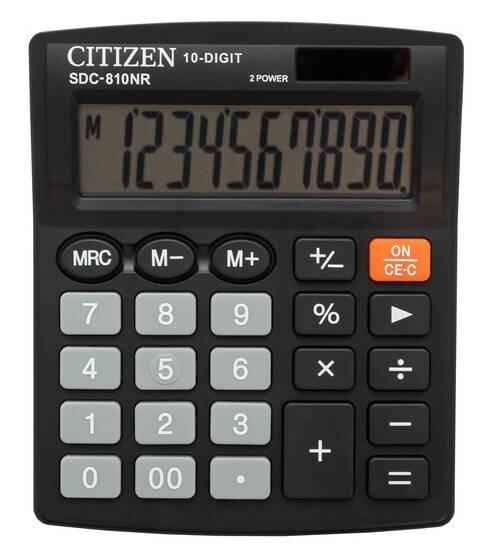 Калькулятор бухгалтерский Citizen SDC-810NR черный