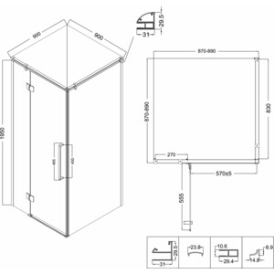 Душевой уголок Niagara Nova 90x90 прозрачный, черный матовый (NG-6831-34BLACK) в Москвe