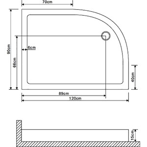 Душевой поддон Grossman Galaxy 120х90 правый (GR-41210920R)