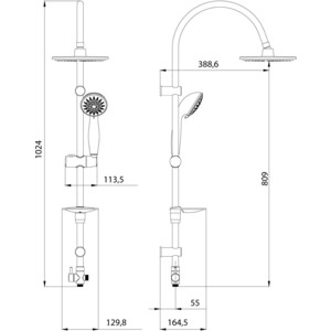 Смеситель для ванны Lemark Shift с душем, хром (LM4314C, LM8801C) в Москвe