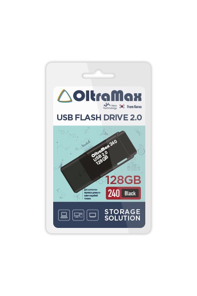 Флешка 128Gb USB 2.0 OltraMax 240, черный (OM-128GB-240-Black)