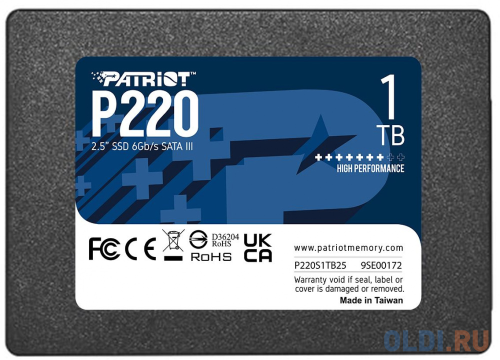 Накопитель SSD Patriot SATA III 1Tb P220S1TB25 P220 2.5"