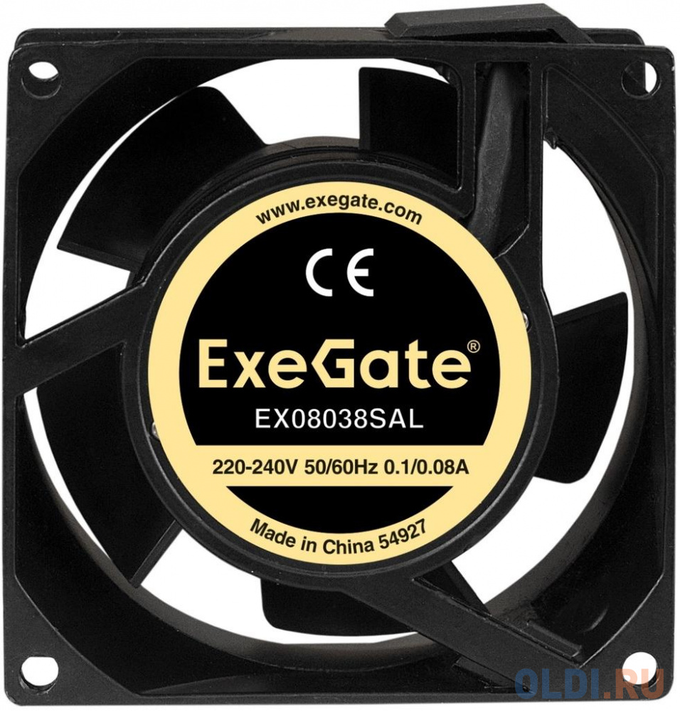 Exegate EX289001RUS Вентилятор 220В ExeGate EX08038SAL (80x80x38 мм, Sleeve bearing (подшипник скольжения), подводящий провод 30 см, 2400RPM, 36dBA) в Москвe