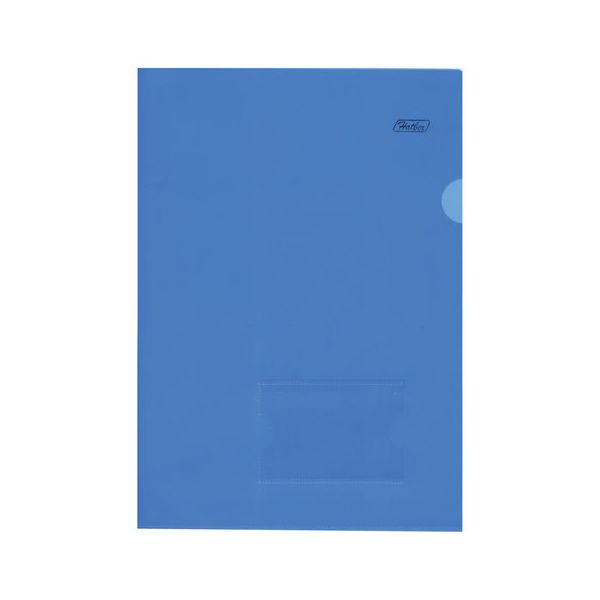 Папка-уголок с карманом для визитки, А4, синяя, 0,18 мм, AGкм4 00102, V246955, (40 шт.)