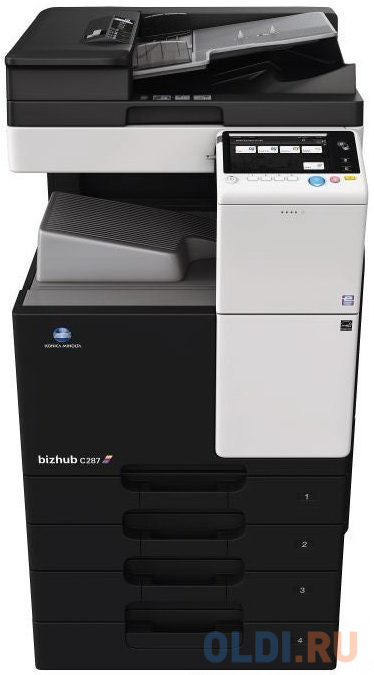 МФУ Konica-Minolta bizhub 287 монохромное, A3, 28 стр./мин., 28000стр/мес, 250GB, сеть, дуплекс, 2*500л, 2GB в Москвe