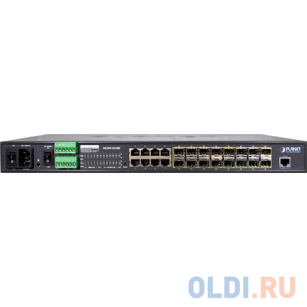 PLANET 16-Port 100/1000Base-X SFP + 8-Port 10/100/1000Base-T L2/L4 Managed Metro Ethernet Switch (AC+2 DC, DIDO)