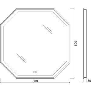 Зеркало BelBagno Spc-Ott 80х80 с подсветкой, сенсор, подогрев (SPC-OTT-800-800-LED-TCH-WARM)