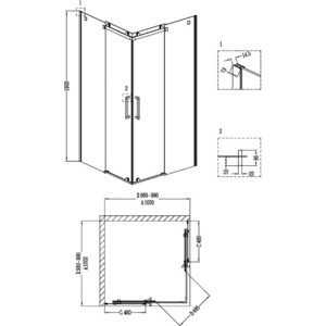 Душевой уголок Grossman Cosmo 100x100 с поддоном, прозрачный, хром (GR-1100, GR-119110020)