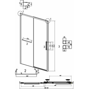 Душевая дверь Grossman Style 120х195 шиншилла, черная матовая (100.K33.05.120.21.02)