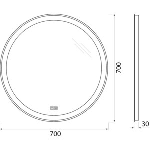 Зеркало BelBagno Spc-Rng 70 с подсветкой, подогрев (SPC-RNG-700-LED-TCH-WARM)