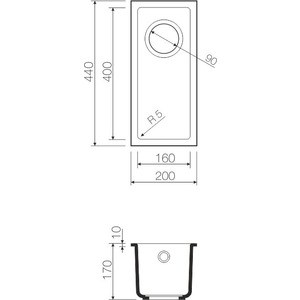 Дополнительная чаша Omoikiri Bosen 20-U CH шампань (4993246)