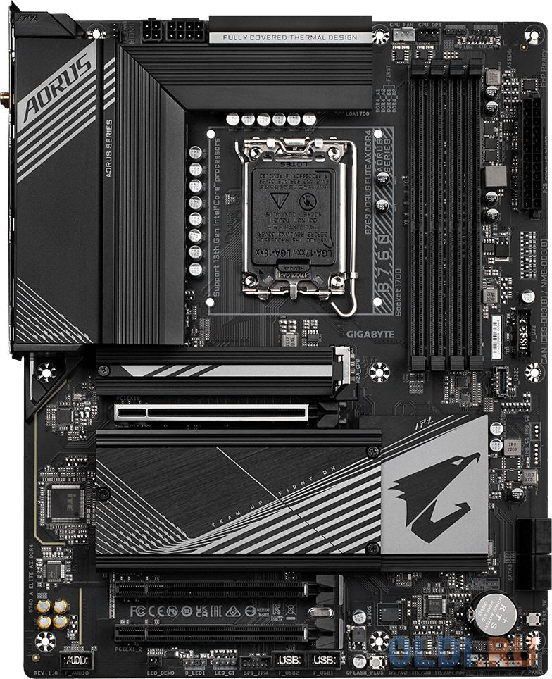 B760 AORUS ELITE AX DDR4, Socket 1700, Intel®B760, 4xDDR4-3200, HDMI+DP, 3xPCI-Ex16, 4xSATA3(RAID 0/1/5/10), 3xM.2, 8Ch Audio, 2.5GbLan, WiFi, (4+4)xU в Москвe