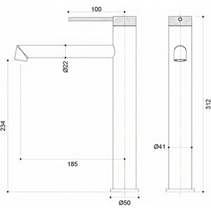 Смеситель для раковины Vincea Rim черный (VBF-2RM2MB)