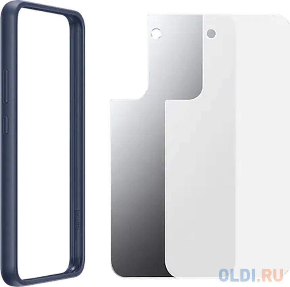 Чехол (клип-кейс) Samsung для Samsung Galaxy S22+ Frame Cover прозрачный/темно-синий (EF-MS906CNEGRU) в Москвe