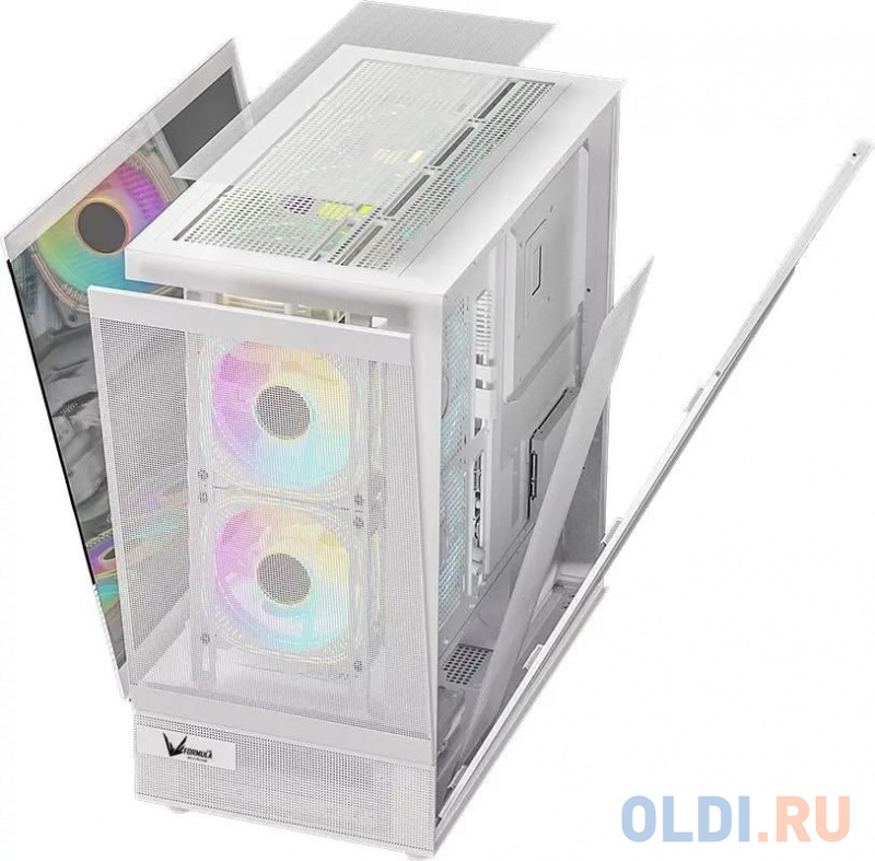 Корпус Formula Crystal Z8 белый без БП ATX 9x120mm 7x140mm 1xUSB2.0 1xUSB3.0 1xUSB3.1 audio bott PSU в Москвe