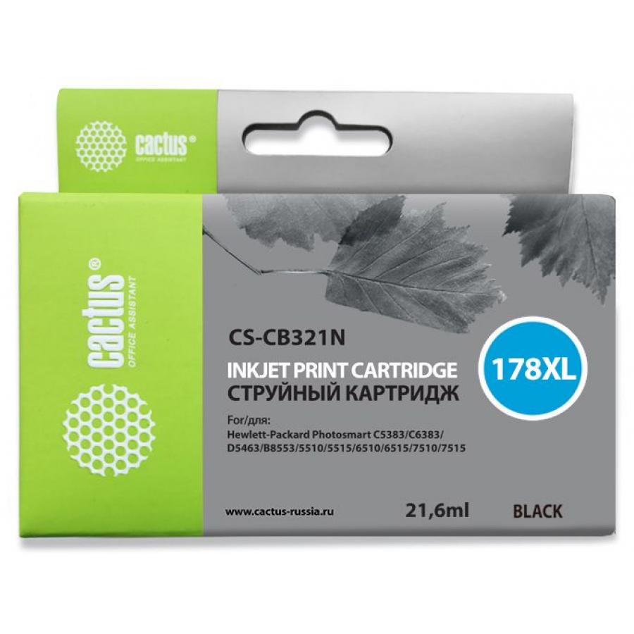 Картридж струйный Cactus CS-CB321N (CS-CB321) №178XL черный (17.0мл) для HP PS B8553/C5383/C6383/D546