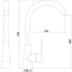 Смеситель для кухни Wellinox WIX 204 SS нержавеющая сталь