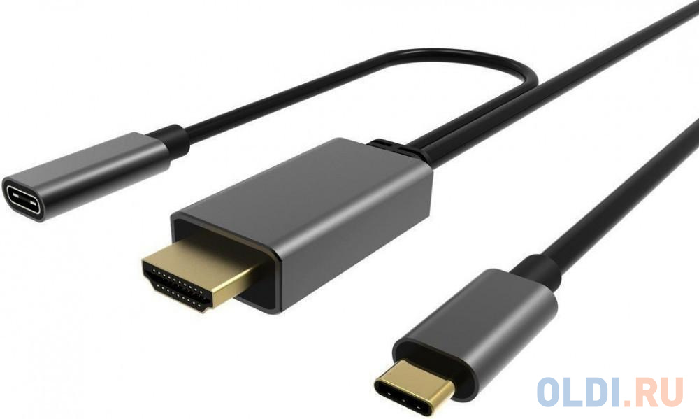 Кабель-адаптер USB 3.1 Type-Cm --> HDMI A(m) 4K@60Hz, 1.8m , PD, Alum Shell,VCOM <CU423MCPD-1.8M> в Москвe