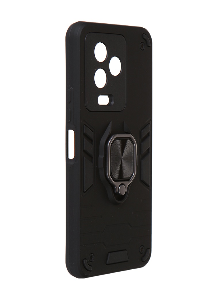 Чехол DF для Infinix Note 12 Pro с магнитом и кольцом Black inArmor-02