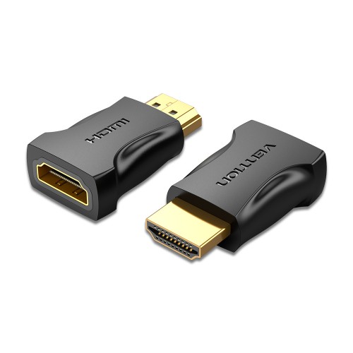 Переходник (адаптер) HDMI(19M)-HDMI(19F) v2.0 4K, черный Vention (AIMB0)