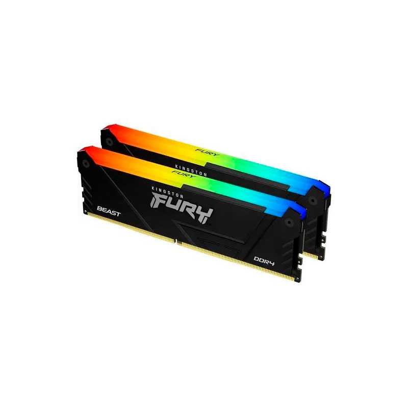 Модуль памяти Kingston FURY Beast Black RGB DDR4 DIMM 3200MHz PC-25600 CL16 - 16Gb Kit (2x8Gb) KF432C16BB2AK2/16