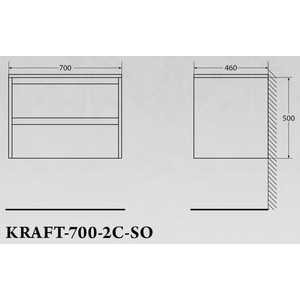 Тумба под раковину BelBagno Kraft 70, Rovere Tabacco (KRAFT-700-2C-SO-RT)