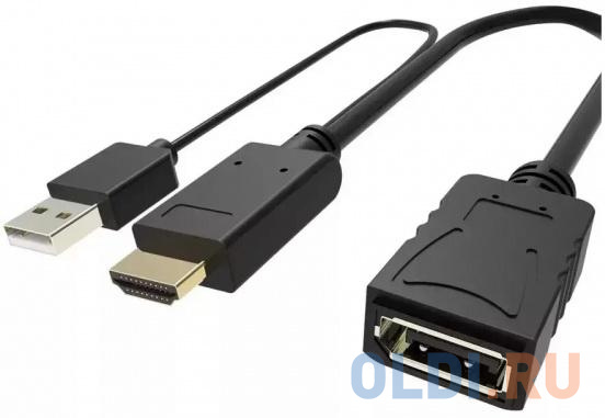 Кабель-переходник HDMI(M) +USB---> DP(F) 0.15m  4K*60Hz VCOM<CG599E>