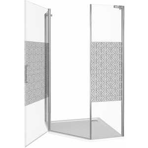 Душевой уголок Good Door Fantasy PNT 90x90 прозрачный с рисуком Фантази, хром (PNT-90-F-CH)