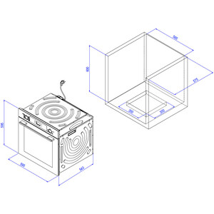 Газовый духовой шкаф Weissgauff WGO 706 D Black Glass