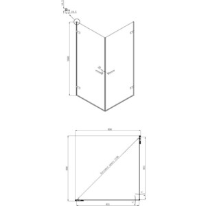 Душевой уголок Ambassador Abner 90x90 прозрачный, хром (10011105)