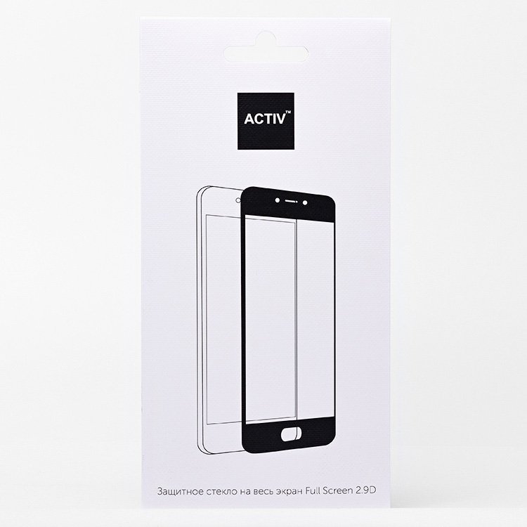 Защитное стекло 3D Activ Clean Line для смартфона Huawei Y9 (2019) Full Screen, с черной рамкой (101414)
