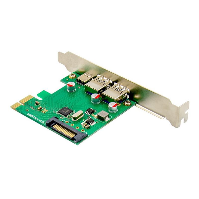 Контроллер Gembird PCI-e 2xUSB-A + xType-C SPCR-03