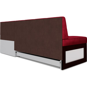 Кухонный диван Mebel Ars Нотис правый угол (бархат красный STAR VELVET 3 DARK RED) 187х82х112 см