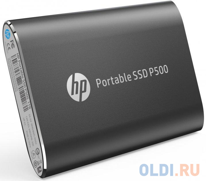 Портативный твердотельный накопитель HP P500, USB 3.1 gen.2 / USB Type-C / USB Type-A, OTG, 1 Тб, R350/W210,черный