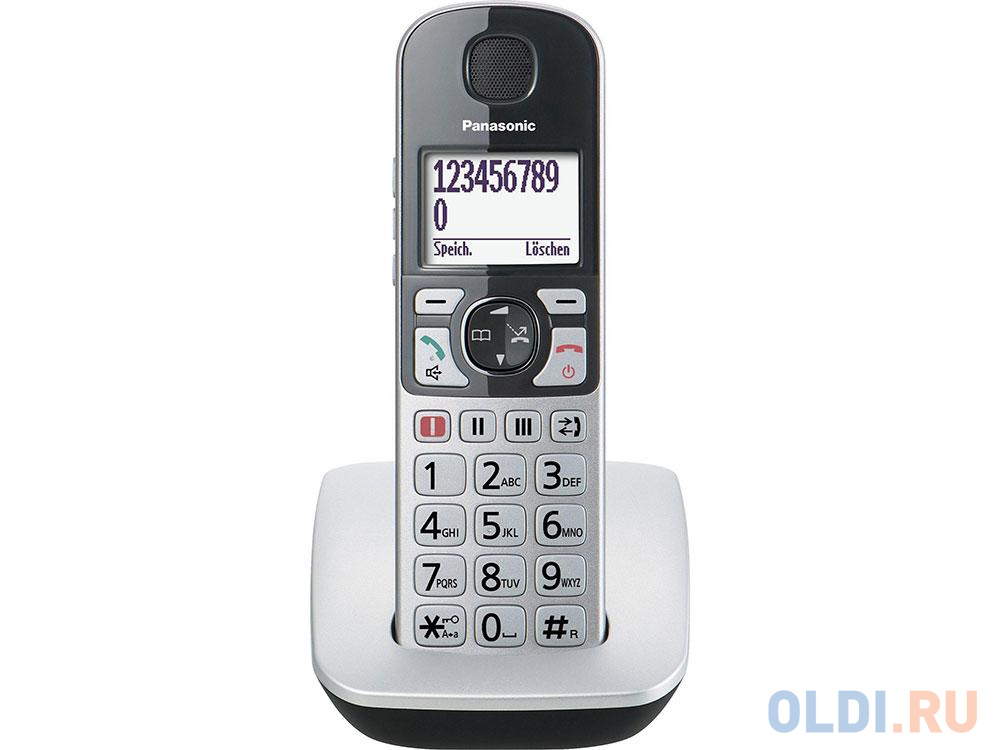 Телефон DECT Panasonic KX-TGE510RUS Эко-режим, Память 150, 330h, Функции для пожилых людей.