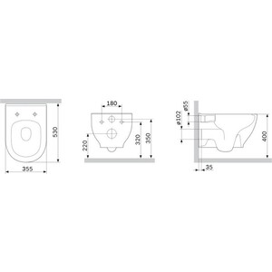 Комплект унитаза Am.Pm Like FlashClean с инсталляцией Grohe, клавиша хром, сиденье микролифт (C801701SC, 38772001) в Москвe