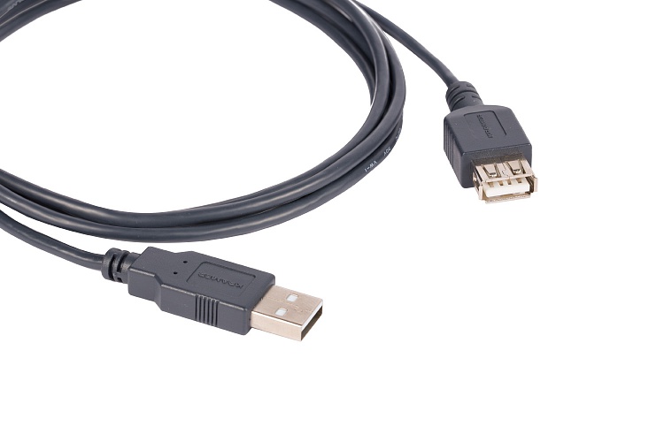 Кабель-удлинитель USB 2.0(Am)-USB 2.0(Af), экранированный, 4.6м, черный Kramer C-USB/AAE-15 (96-02121015)