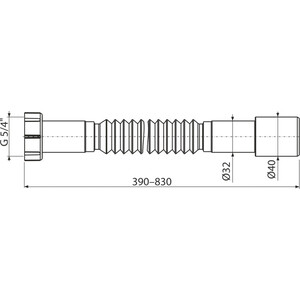 Гофра для сифона под раковину AlcaPlast гофра 5/4х32/40 пластмасса (A750)