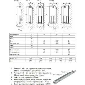 Радиатор стальной Uni-Fitt Ventil 500х1400 тип 21