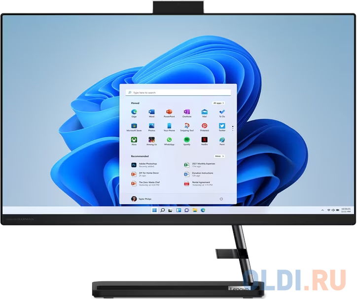 Моноблок/ Lenovo IdeaCentre AIO 3 24IAP7   23.8"(1920x1080 IPS)/Intel Core i5 12450H(2Ghz)/16384Mb/512SSDGb/noDVD/Int:Intel UHD Graphics/Cam/BT/W