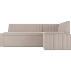 Кухонный диван Mebel Ars Вермут правый угол (бархат бежевый STAR VELVET 6 LIGHT Beige) 193х82х113 см