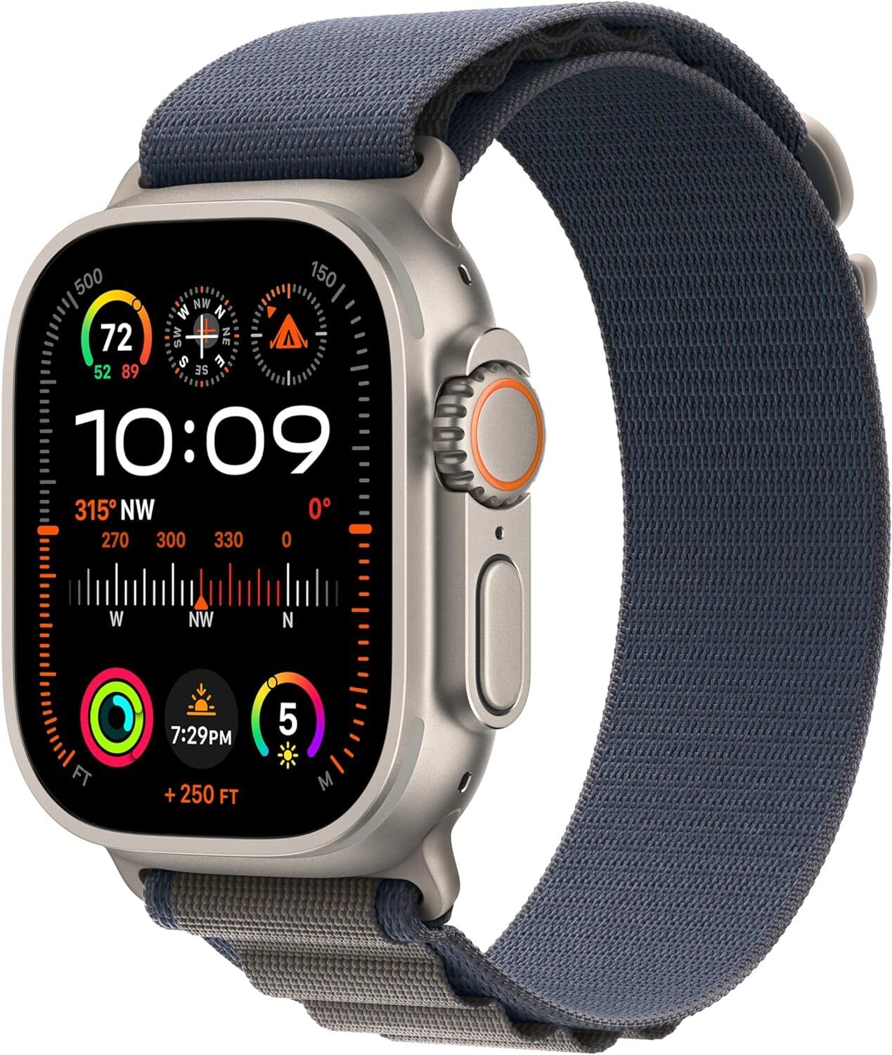Смарт-часы Apple Watch Ultra 2 A2986 49мм OLED, титановый/синий Alpine Loop (MREP3LL/A)